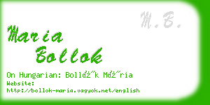 maria bollok business card