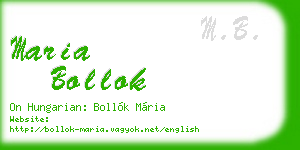 maria bollok business card
